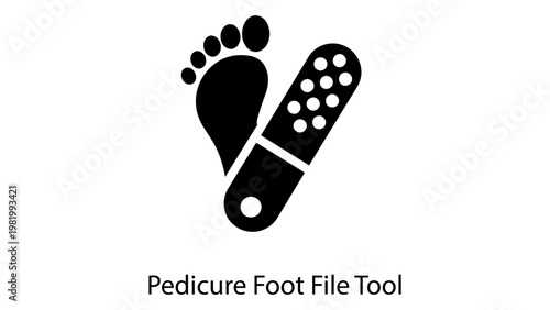 Pedicure foot file tool icon