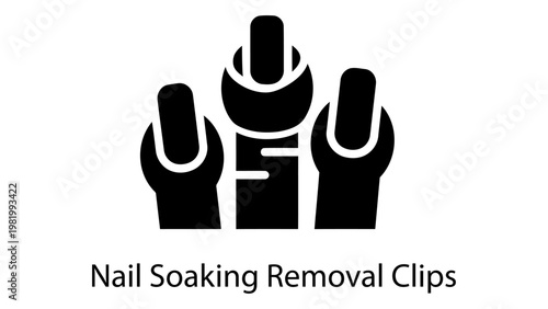 Nail soaking removal clips icon