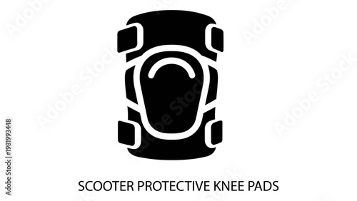 Scooter protective knee pads icon for safety gear