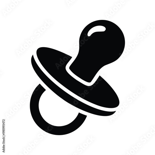 Baby Pacifier Silhouette Icon illustration