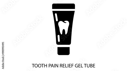 Tooth pain relief gel tube icon