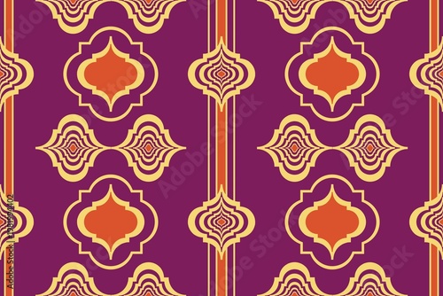 Abstract folk art, geometric patterns, fabric, yellow and red lines, printed patterns, art, discontinuous tribal patterns, covers, prints, wallpapers, carpet design, product patterns.