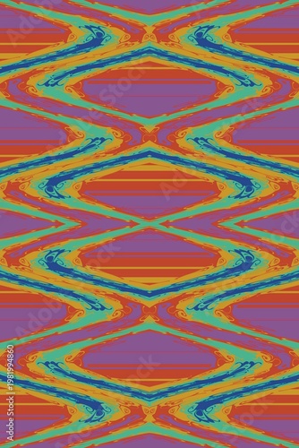 Abstract, various colors combined, waves, curves, used to create backgrounds, patterns without clear shapes, mixed with many colors, prints, patterns on product surfaces.