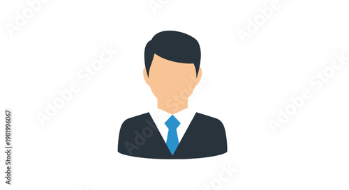 Professional avatar illustration business person in formal attire isolated