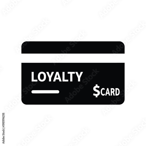 Minimalist black and white loyalty card with dollar symbol and horizontal line