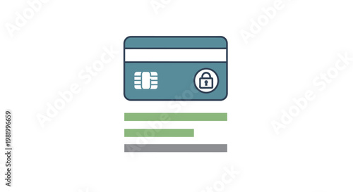 Secure credit card and document illustration for financial transactions