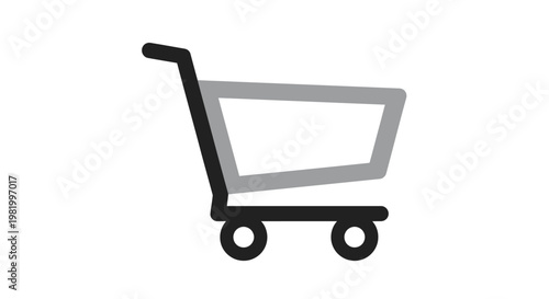 Shopping cart icon simple vector illustration on white background