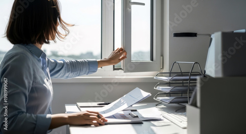 Open the office window to ventilate