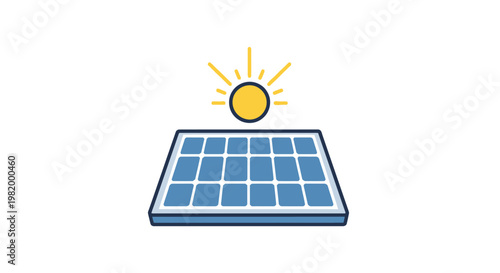 Solar panel illustration clean energy concept with sun and renewable power