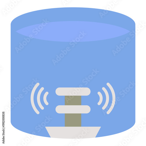 Ultrasonic water treatment tank outline icon