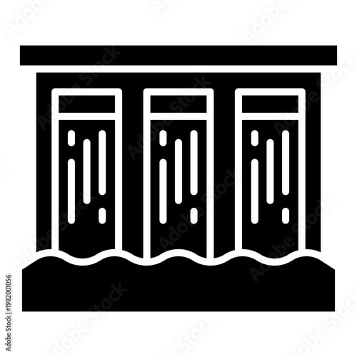Hydroelectric Dam Icon: Renewable Energy Symbol