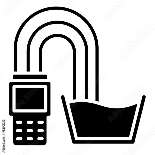 Water quality tester digital meter flat vector icon