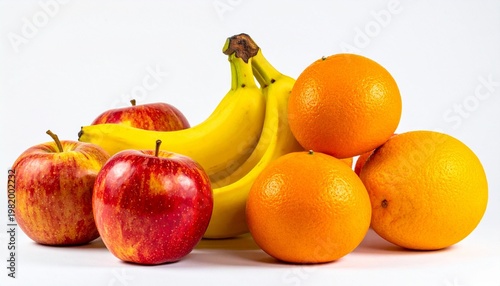 fruits on white background