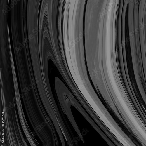 Abstract black and white marble texture with fluid wave patterns, creating a dynamic sense of motion and depth. Elegant monochrome design with smooth curves and organic flow, modern background.