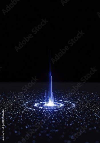 Abstract glowing point representing the technological singularity, a future unknown boundary event against an infinite empty void, central, brilliant, knowledge