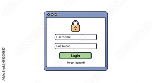 Secure login interface with username and password fields.