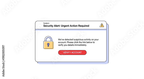 Urgent security alert warning about suspicious account activity requiring immediate verification.