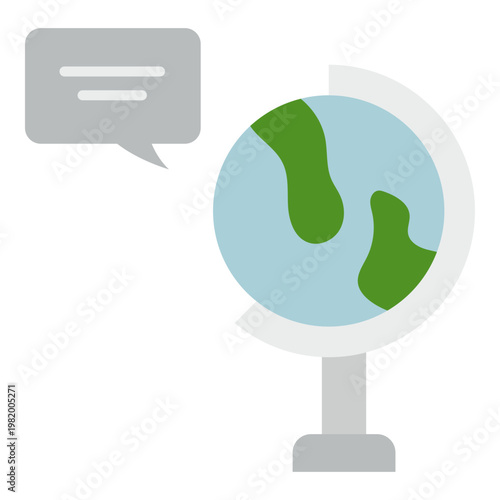 Global Communication Concept with Globe and Speech Bubble