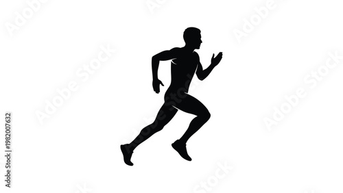 a silhouette of a man running.