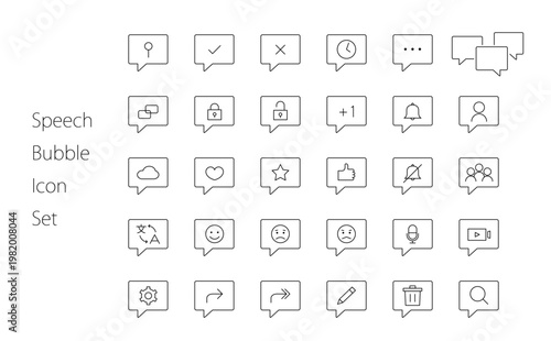 吹き出しをモチーフにしたアイコンセット