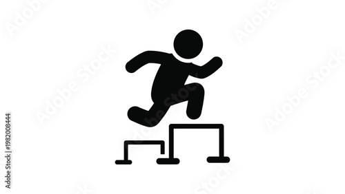 a person jumping over an obstacle.