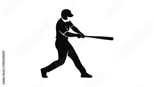 Baseball player swinging a bat.