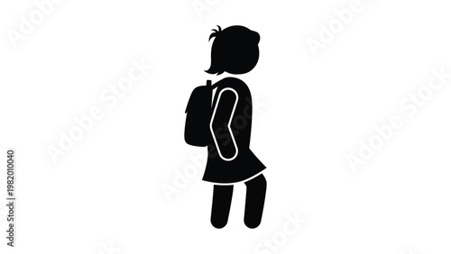 Black silhouette of a young girl.