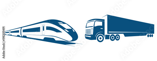 Comparison of modern high-speed train and freight truck transportation