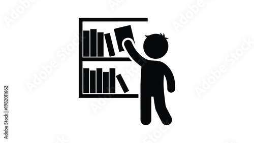 A person taking a book from a shelf.