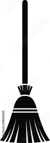Broom cleaning icon silhouette vector household уборка tool minimalist designBroom cleaning icon silhouette vector household уборка tool minimalist design