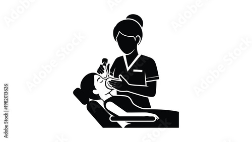 Spa treatment with face mask application.