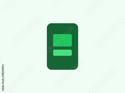 A flat vector illustration of a mobile phone icon with a green screen and sim card symbol representing digital communication technology and web business design