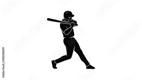 Baseball player swinging a bat.