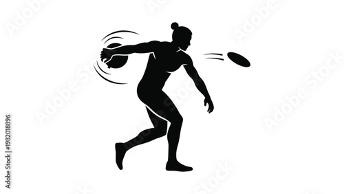 Woman playing ultimate frisbee in motion.
