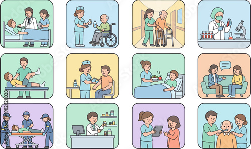 Medical team provides care and support to patients in various hospital settings daily