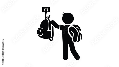 a person holding a coat and backpack.