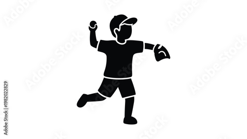 a boy playing baseball outdoors.
