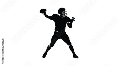 American football player throwing ball.