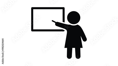 Woman presenting on a whiteboard.