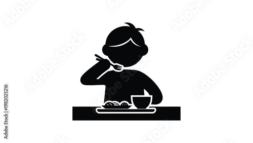 A person eating with chopsticks.