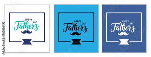 Celebrate father's day stunning wall art trio featuring 'father's' calligraphy with modern design elements