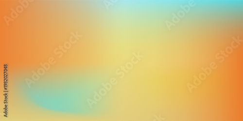 Abstract colorful liquid mesh gradient background. Orange, blue, and cream colored blend. Smooth backdrop vivid color. Modern design template for flyer, poster, website, cover, etc