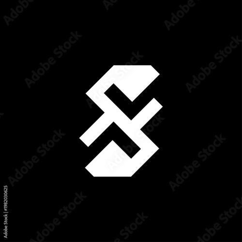 Two Diamonds Letters SN Geometric Logo. Modern Geometric Letter SN Monogram Logo with Dual Interlocking Diamond Concept. 