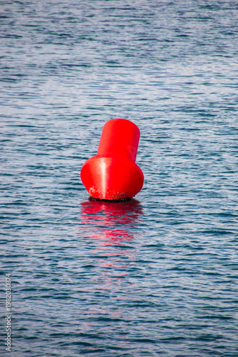 Red buoy in the water 