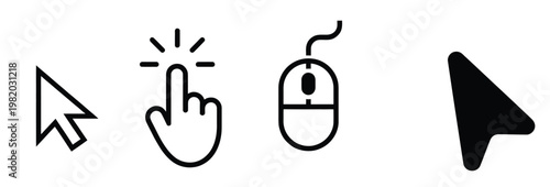 Photography Professional collection of computer cursor and mouse icons for digital interface