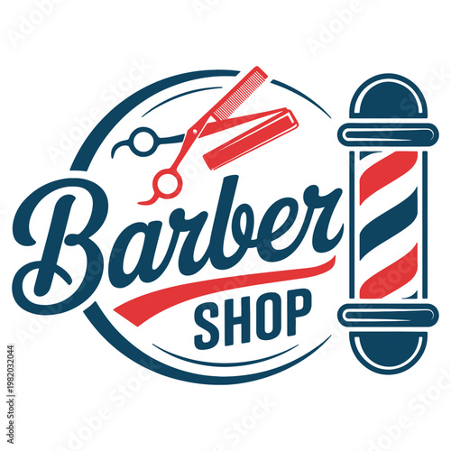Classic logo design for a traditional barber shop business