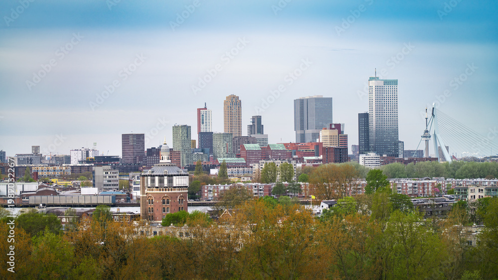Fototapeta premium Famous Travel Destinations. Attractive View of Rotterdam skylines.