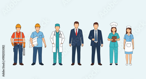 Diverse Professional Workers Group Standing Together for International Labour Day Concept