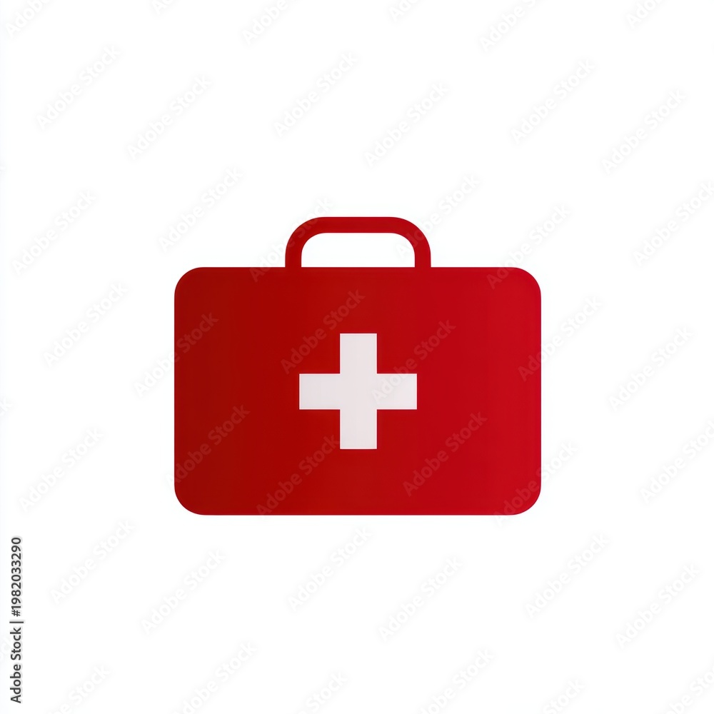 Fototapeta premium First aid kit medical emergency box icon isolated health care symbol