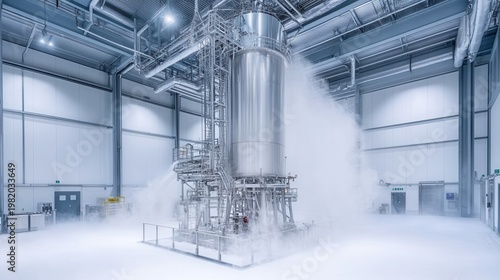 Industrial Spray Drying Tower in Manufacturing Facility